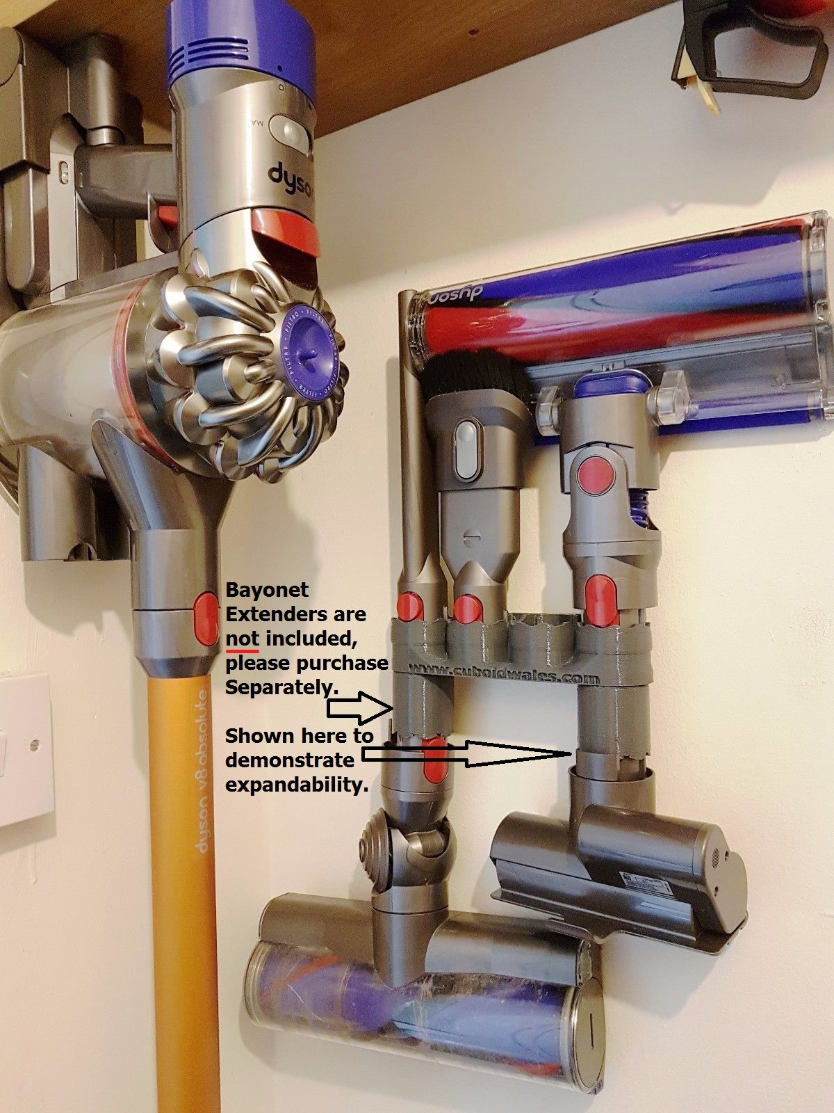 Dyson V11 V10, 4 Tool Storage Wall Mounted Organiser