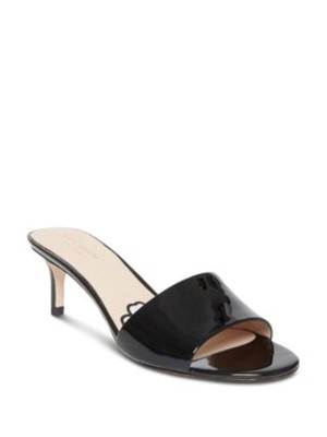 

KATE SPADE NEW YORK Женские черные кожаные босоножки без шнуровки Savvi на каблуке-рюмочке 8,5 м, Черный, S5190008