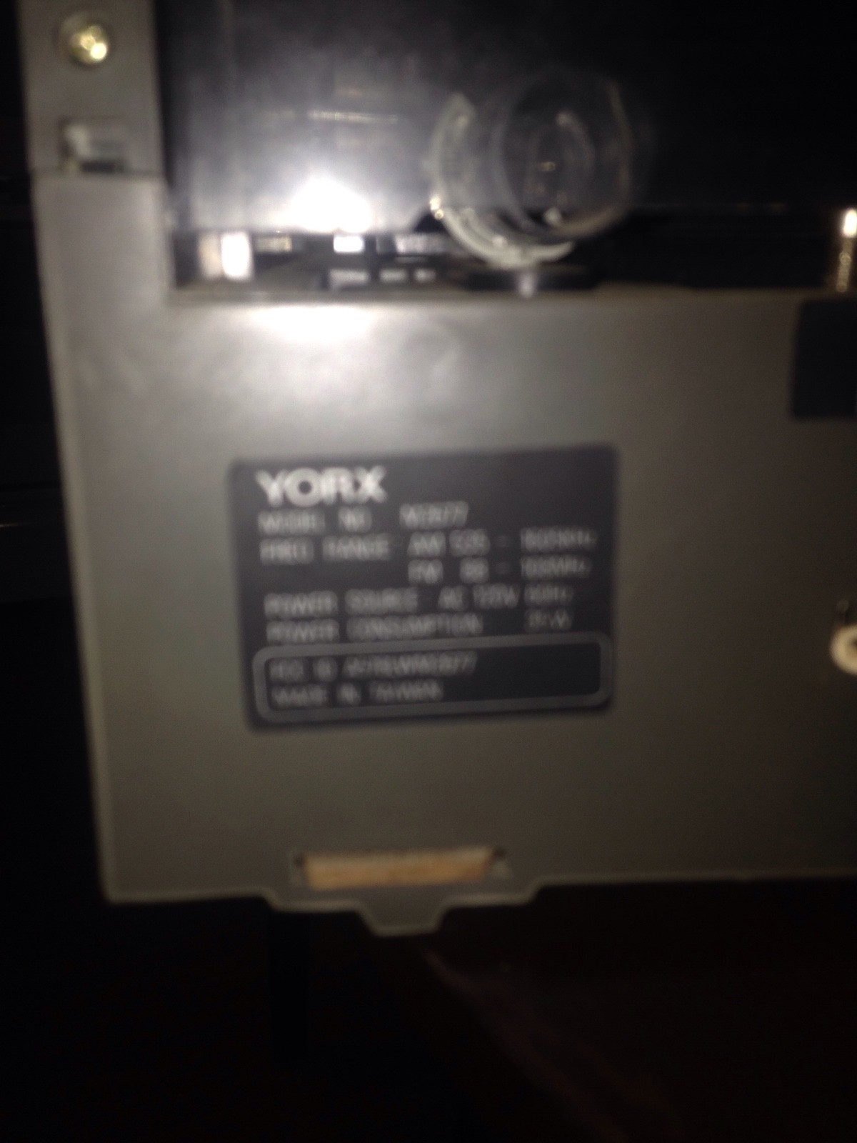 vintage  yorx am-fm stereo double cassette receiver/ record player model m2677