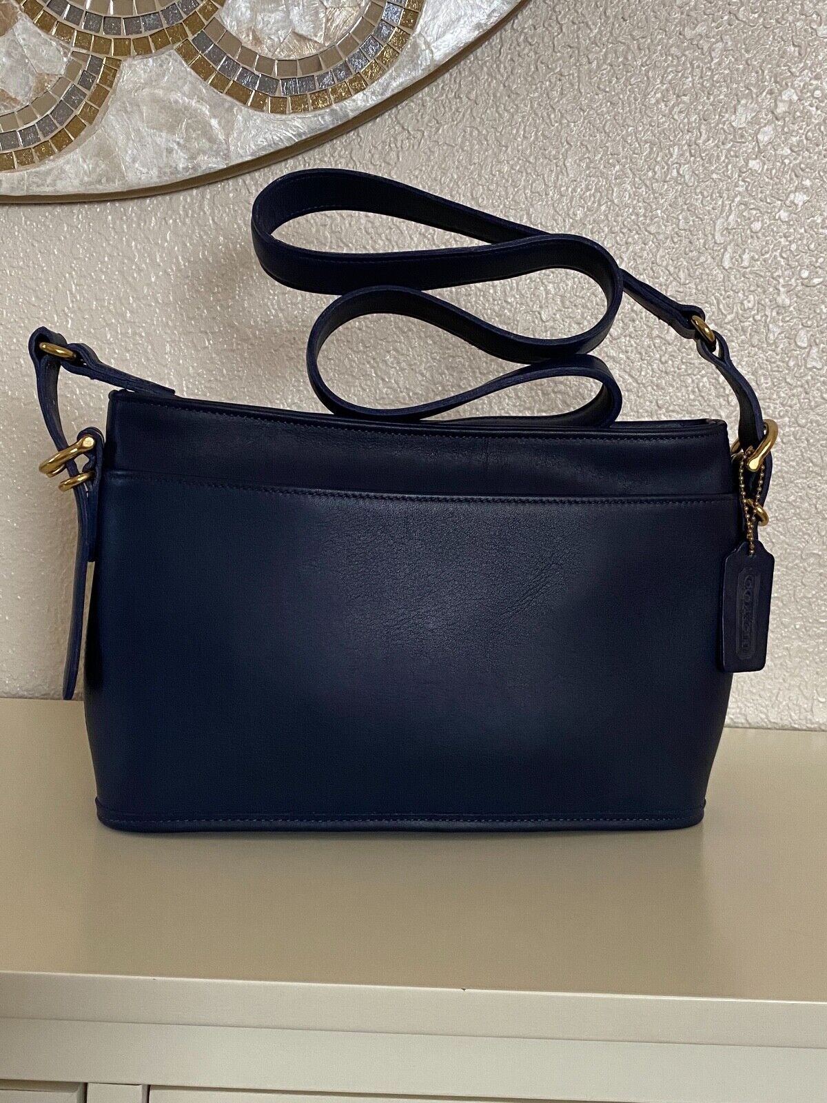Vintage Coach Equestrian Slim Crossbody Shoulder Bag Navy Vintage Coach Equestrian Slim Crossbody Shoulder Bag Navy