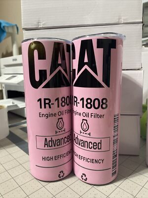Pink CAT  Clean Oil Filter 20oz Custom Tumbler Insulated