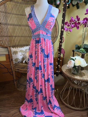 Pre-owned Lilly Pulitzer Taryn Maxi Dress Little Flamenco ? Size 8,10 In Multicolor