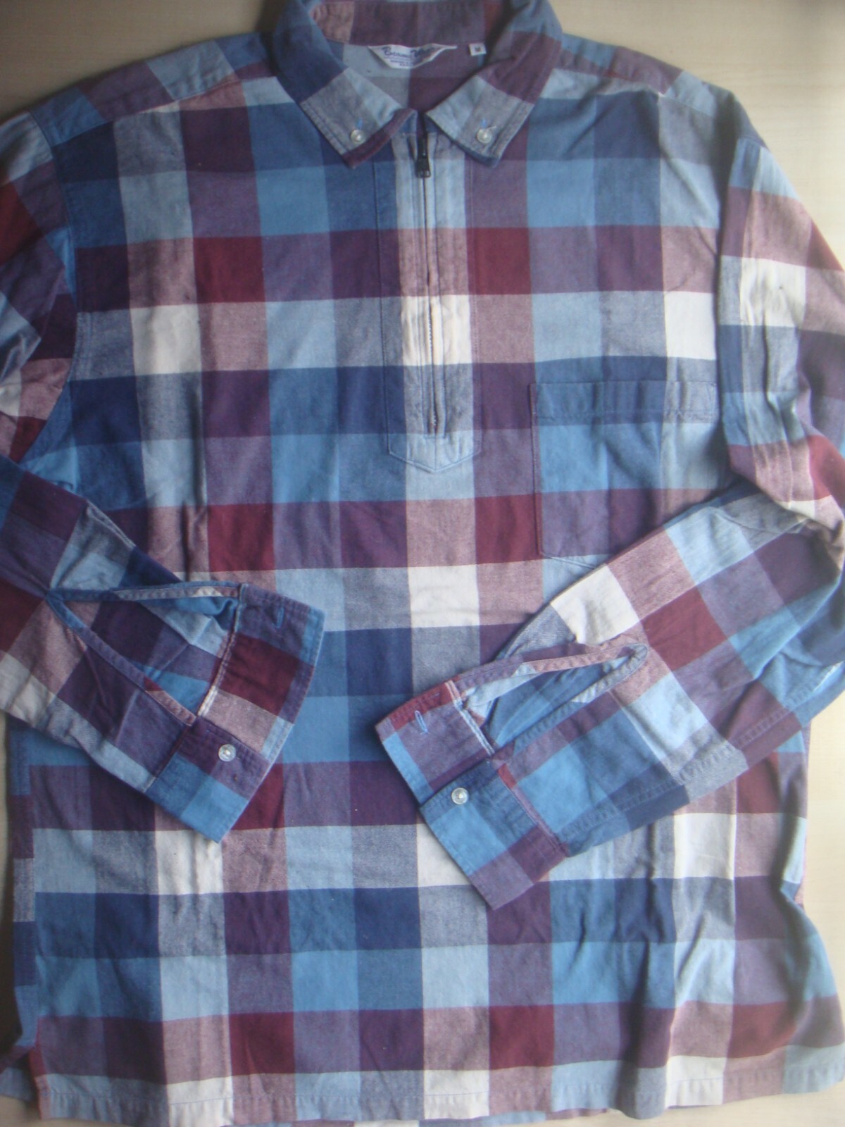 BEAMS zipper check shirt m casual hysteric glamour nbhd BEAMS zipper check shirt m casual hysteric glamour nbhd