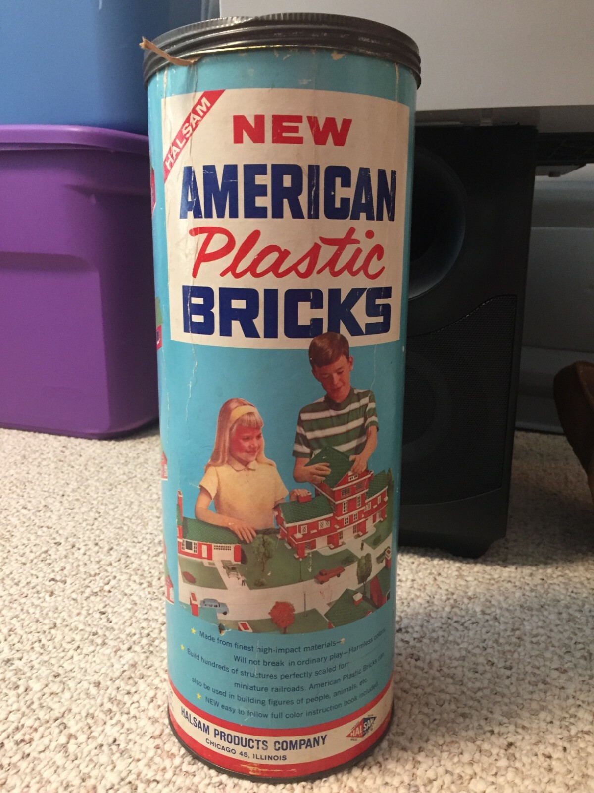Vintage Halsam New American Plastic Bricks Set No.725