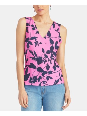 

RACHEL ROY Женская розовая майка с цветочным принтом без рукавов с V-образным вырезом Размер, Розовый