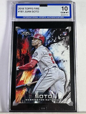 2018 Topps Fire Juan Soto ISA 10 Gem Mint Rookie RC #181