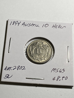 1894 Austria 10 Heller
