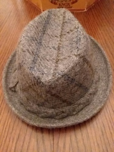 Vintage Knox New York Fedora Hat Wool Tweed Medium 7 - 7 1/4 Dunlap Supreme