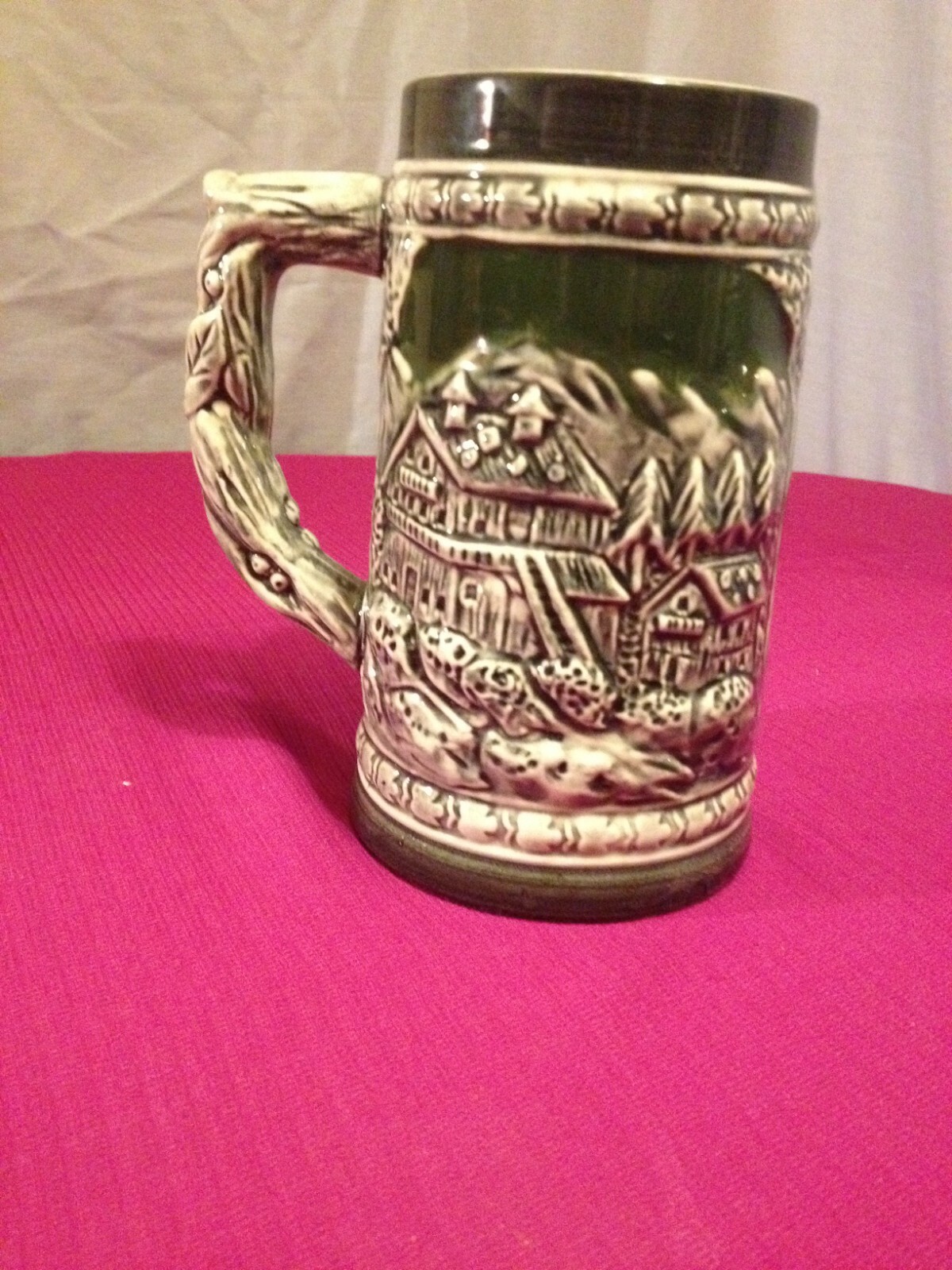 Vintage 1970s Hand-Painted Ceramic Beer Stein~USED~5¾ - 6