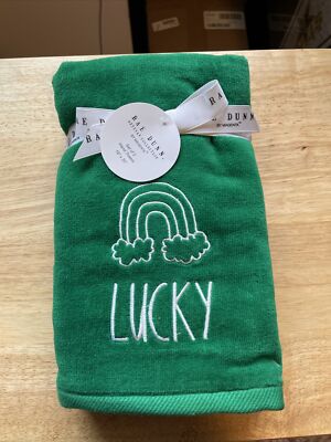 Rae Dunn Set/2 Hand Towels   LUCKY BN FREE SHIP Green St Patrick