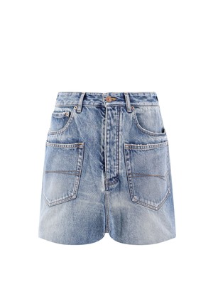 Pre-owned Balenciaga Mini-skirt With Patch Pockets And Raw Edge In Blue
