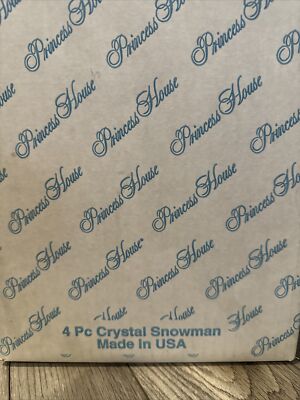 *PRINCESS HOUSE CHRISTMAS CRYSTAL SNOWMAN JAR WITH 3 COMPARTMENTS - RARE - NEW*