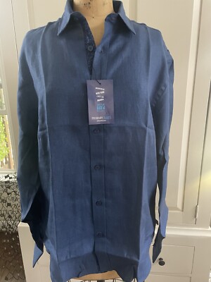 Primary Blues Men s  Maddox  Long Sleeve Collared Size LARGE SLIM FIT NWT