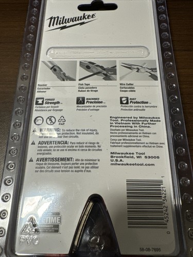 Milwaukee 8"Long Reach Gripping Nose Reaming Head Long Nose Pliers 48-22-6101