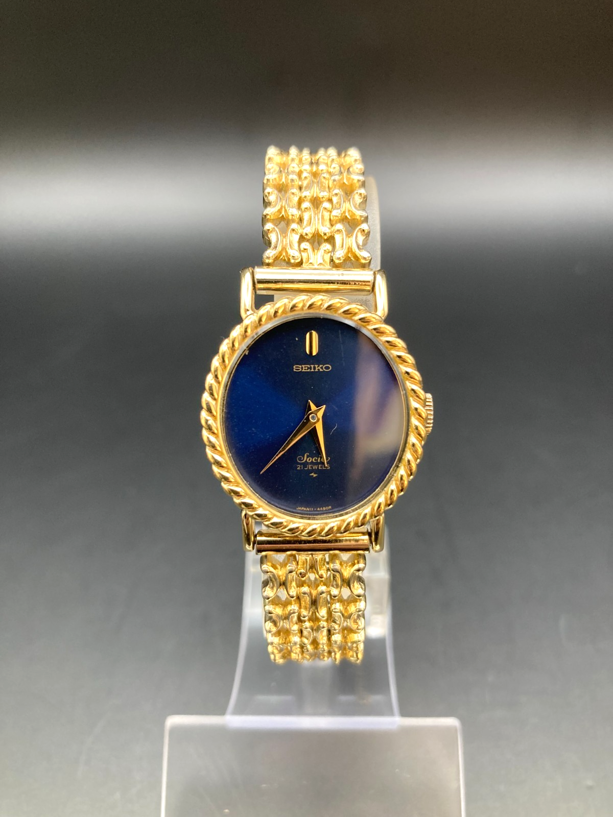 N MINT] SEIKO Socie 11-8410 Ladies Vintage Watch Hand Winding Blue