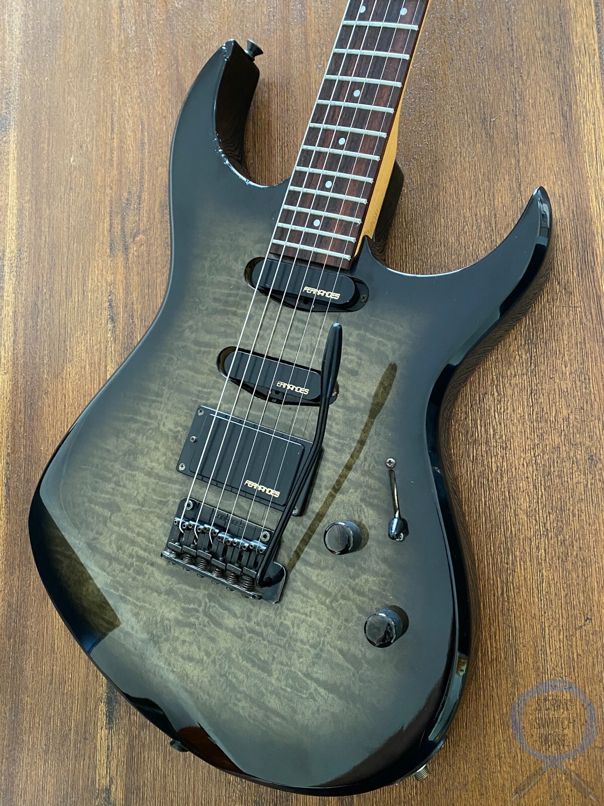 Fernandes HSS Super Strat, Quilted Black Burst, 1990s, MIJ Fernandes HSS Super Strat, Quilted Black Burst, 1990s, MIJ