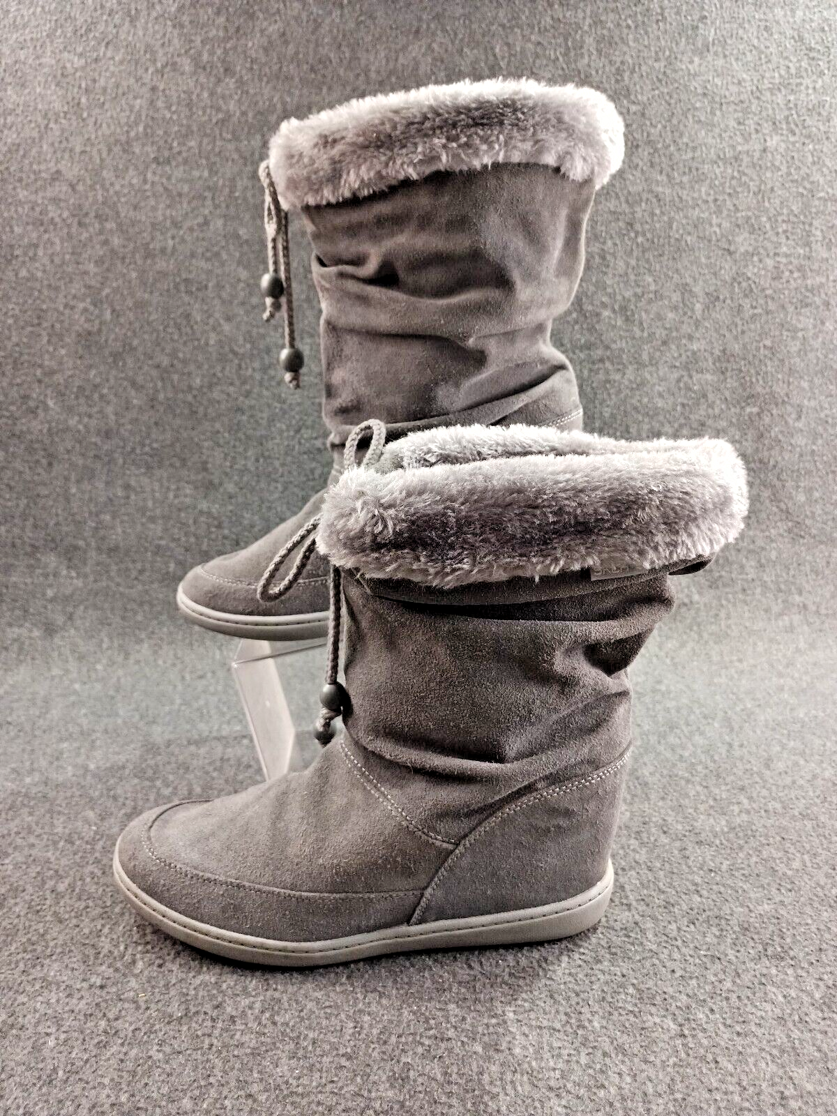 Skechers Skch 3 Women s Suede 3 inch Hidden Wedge Heel Size 8 Gray Winter Boots eBay