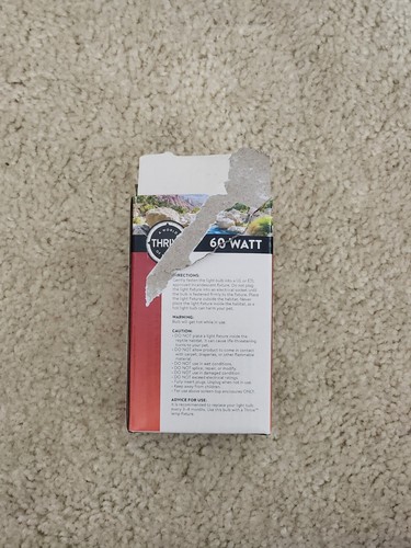 Petsmart Thrive 60 Watt Daytime Blue Heat Bulb For Reptiles, Frogs, Etc.
