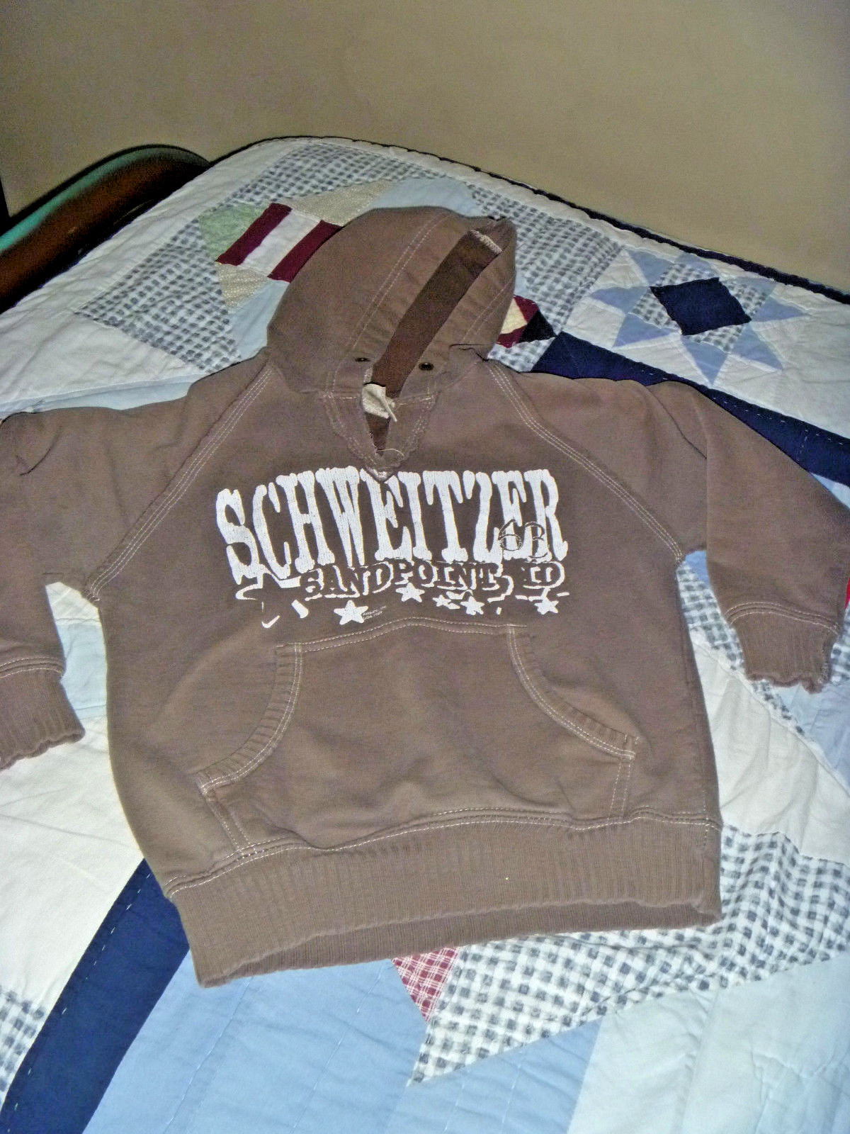 GYMBOREE boys 5 MOOSE PAJAMA PANTS brown SKI HOODIE sweatshirt SCHWEITZER small