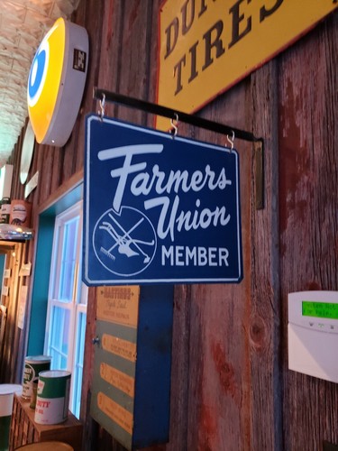 Farmers Union Member Sign Two Sided Authentic