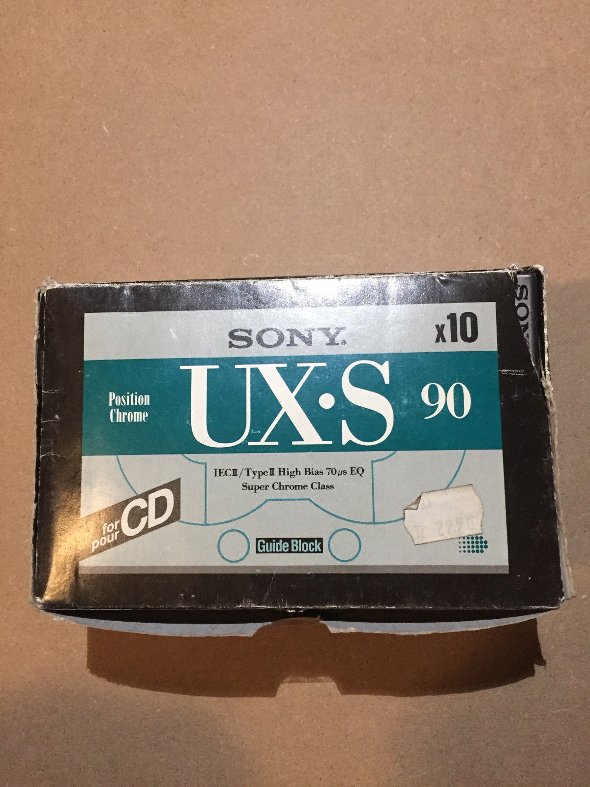 Box of 10 New Sealed  Sony  UX-S 90 Cassettes Tapes  Made In France