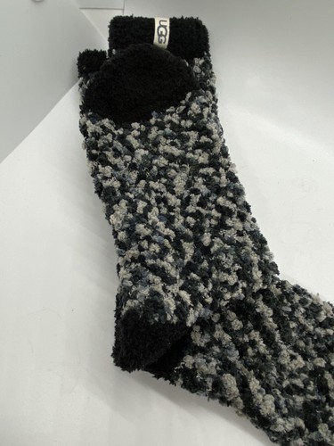 UGG Australia Women's Adah Warm Cozy Chenille Sparkle Socks Black Grey NWOT