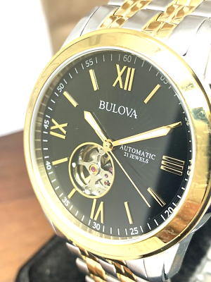 Men's bulova two hotsell tone stainless steel watch