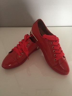 New Unique I love Fashion Sneakers Red Flat Size 6 
