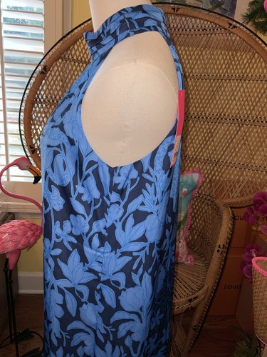 Pre-owned Lilly Pulitzer Donita Maxi Dress Navy Spotting A Pattern Size 4,16 In Multicolor