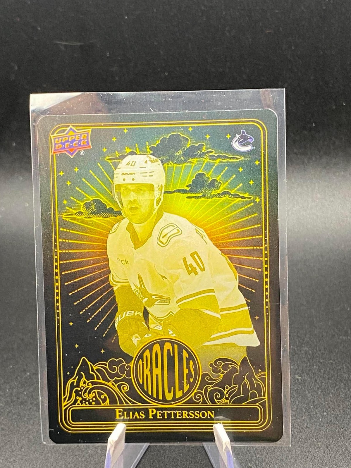 2024-25 Upper Deck Extended Yellow Oracles NM Elias Pettersson O-24