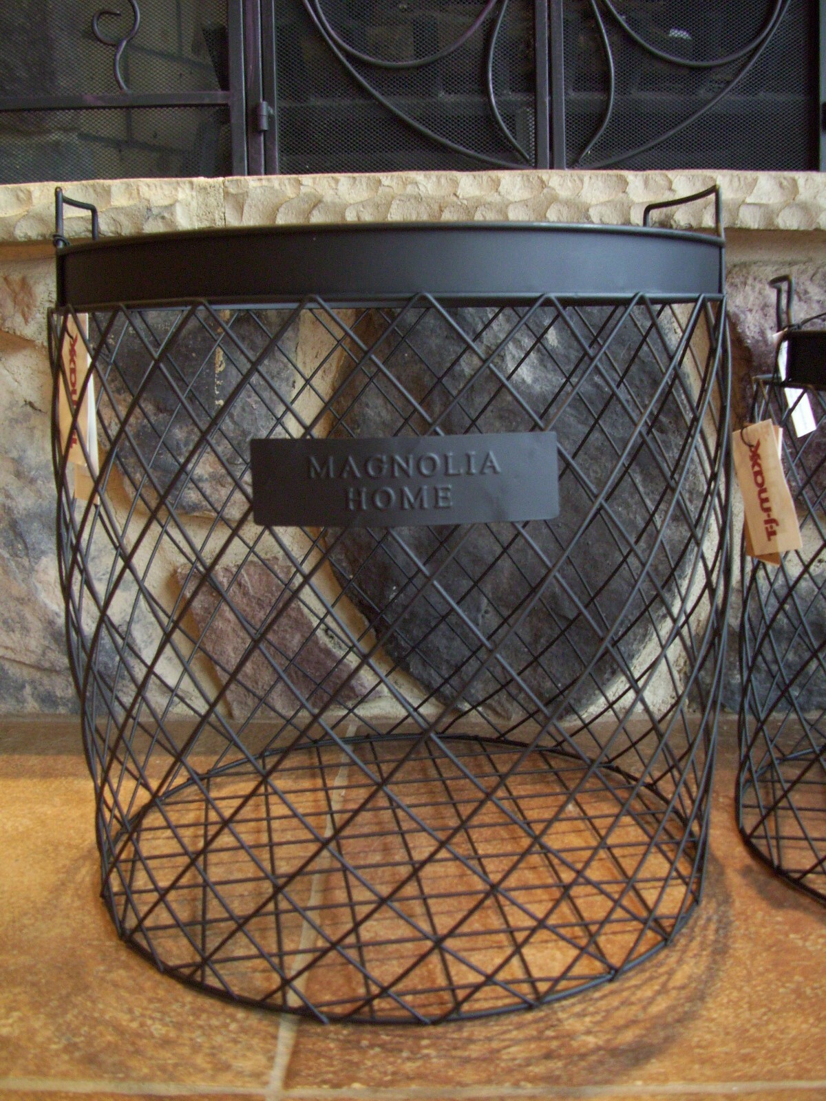 MAGNOLIA HOME Joanna Gaines FIXER UPPER Metal Baskets Rae Dunn 3 piece set~NWT