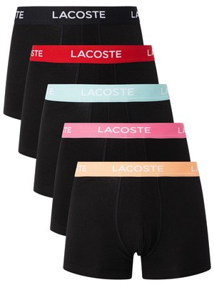 

Мужские повседневные плавки Lacoste, 5 шт., черные, Черный, 5H5203-00-U7I