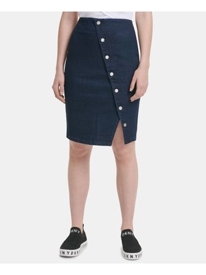 

DKNY Женская синяя джинсовая юбка-тюльпан длиной до колена 28\6, Синий