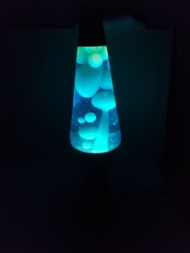 Vintage Lava Lamp 8403 Midnight Blue liquid White lava lite 03