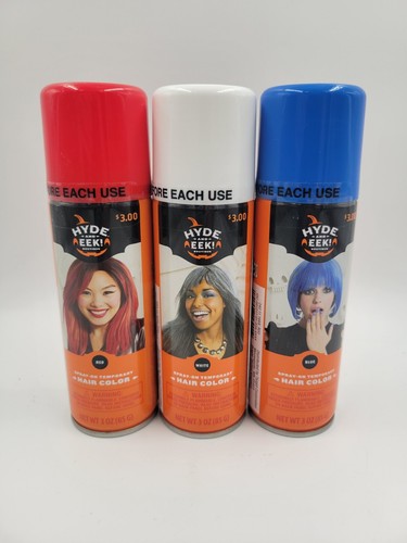 On Temporary Red, White, Blue Hair Color Lot Of 3