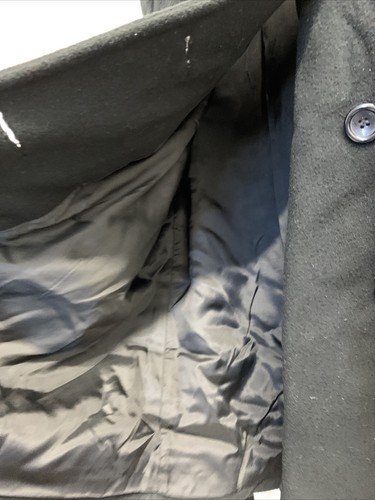 Lerry Levine Jacket Womens Petite 12 Button Up Mid Length Black Sport Wool Coat