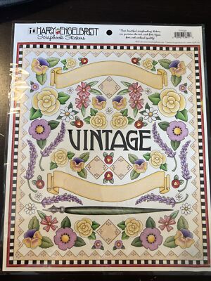 Creative Imaginations 8x10 Sticker Sheet ~ Mary Engelbreit...Vintage Florals/Pen