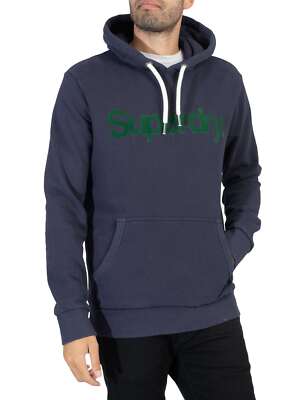 Толстовка-пуловер Superdry Mens Classic с логотипом Core, синий