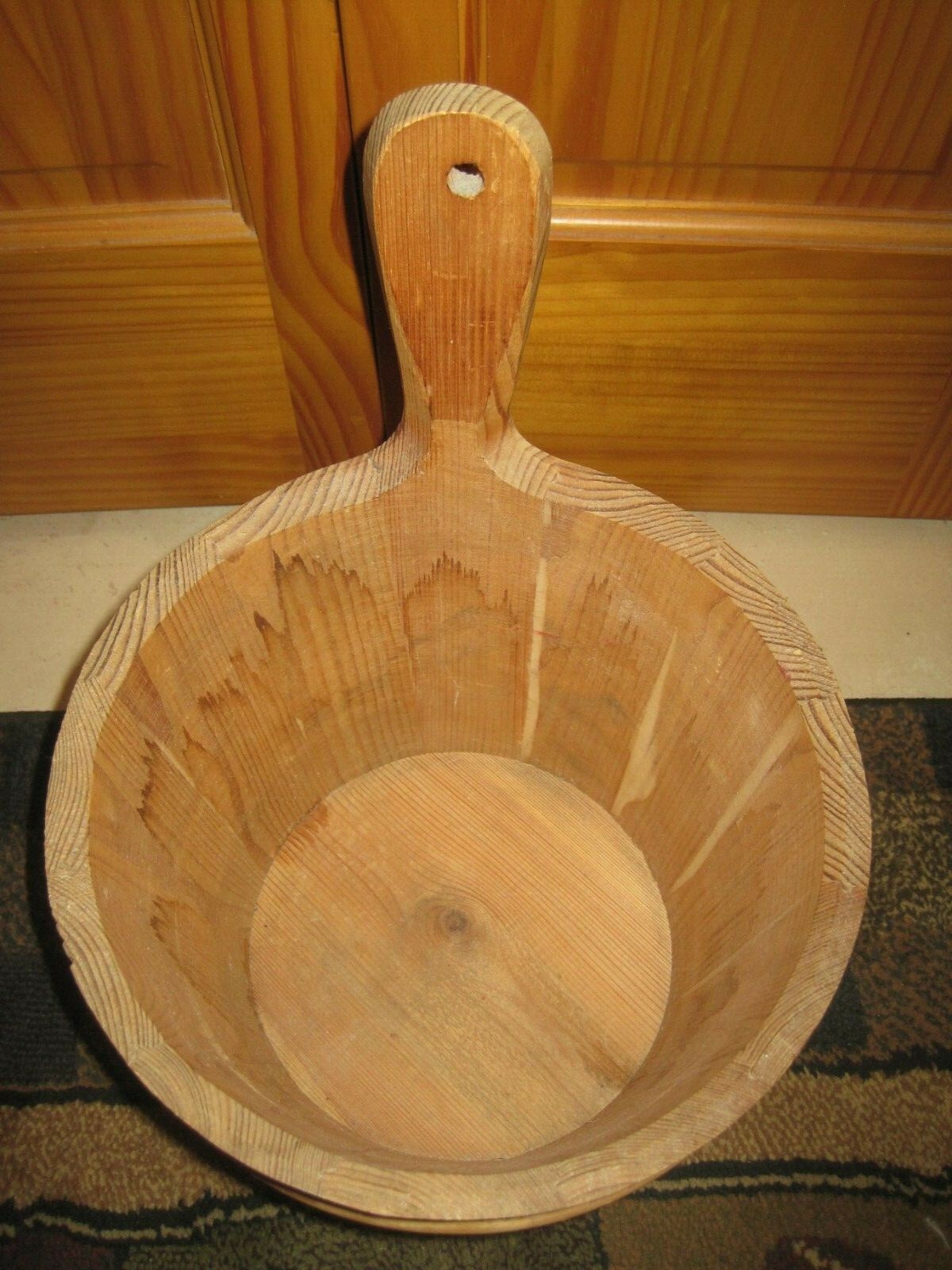 Vintage Original Wooden SAUNA BUCKET Pail FINLAND Finnish