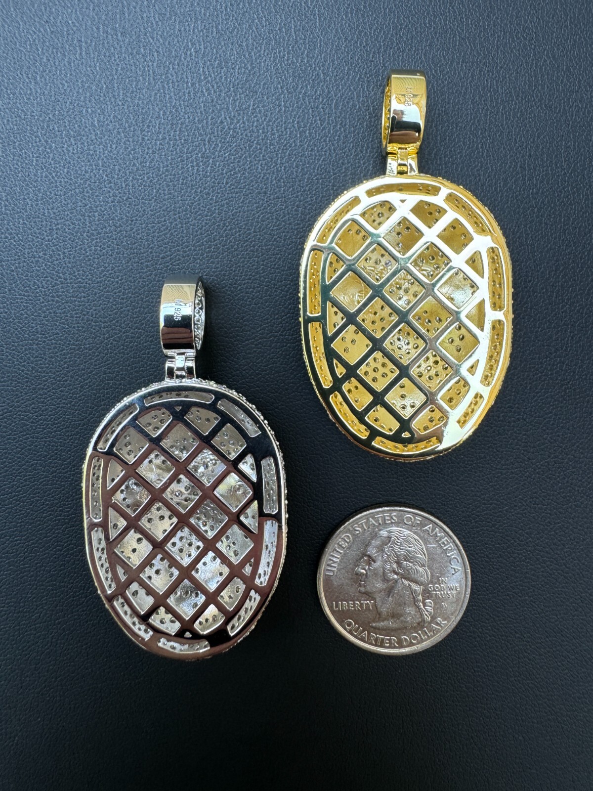 Pre-owned Hip Hop Real Moissanite Friday The 13th Jason Iced Pendant Necklace 925 Silver / Gold In White