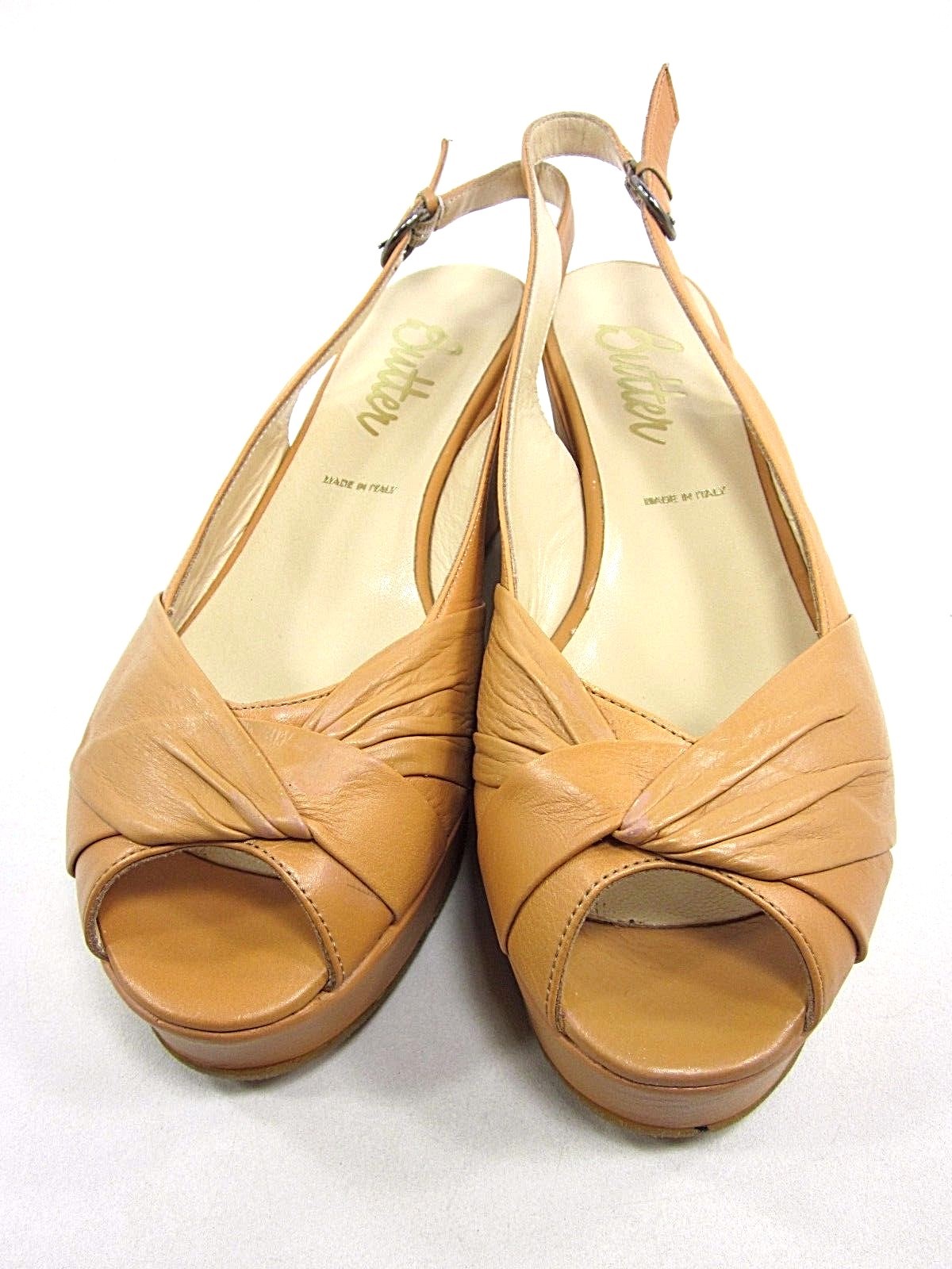 Pre-owned Butter , Soup Platform Sandal, Women's, Natural, Us Size 11 M, With Box In Beige