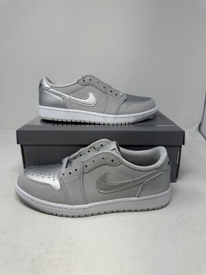 New Nike Air Jordan 1 Low OG Metallic Silver CZ0790-002 Mens&GS CZ0858-002