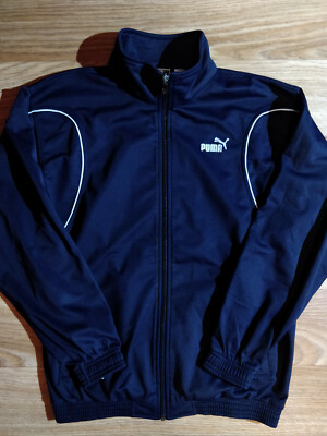 Puma 90's Vintage Womens Tracksuit Top Jacket Navy Blue | eBay
