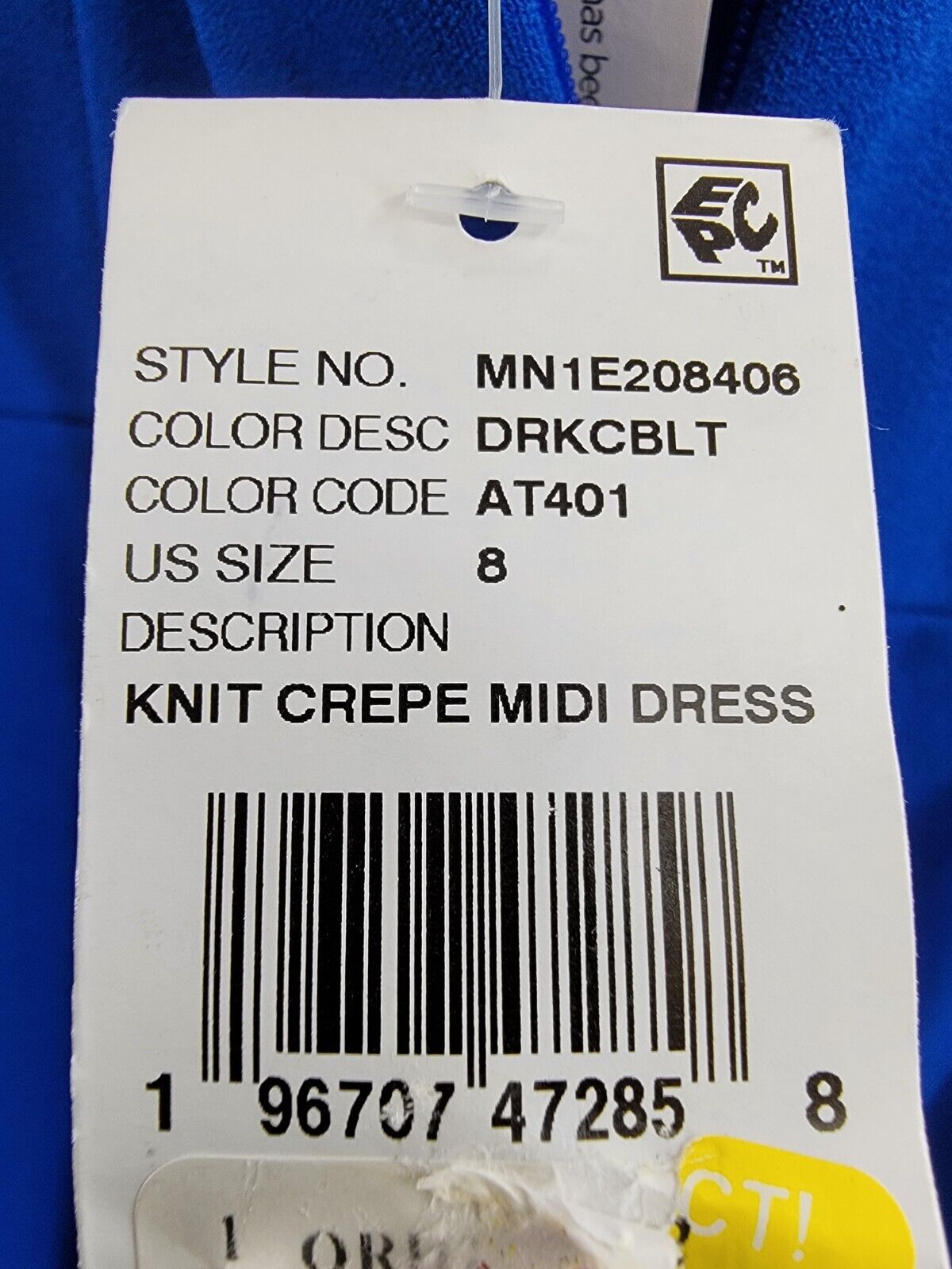 Aidan by Adrianna Papell Feather-Trim Sheath Dress Women's 8 Blue Solid Back Zip - Picture 16 of 16