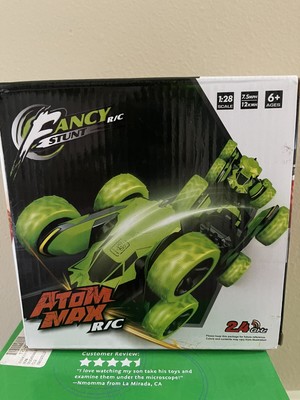 New Fancy Stunt R/C car Atom Max 2.4 ghz 1:28 scale 7.5MPH Green NIB