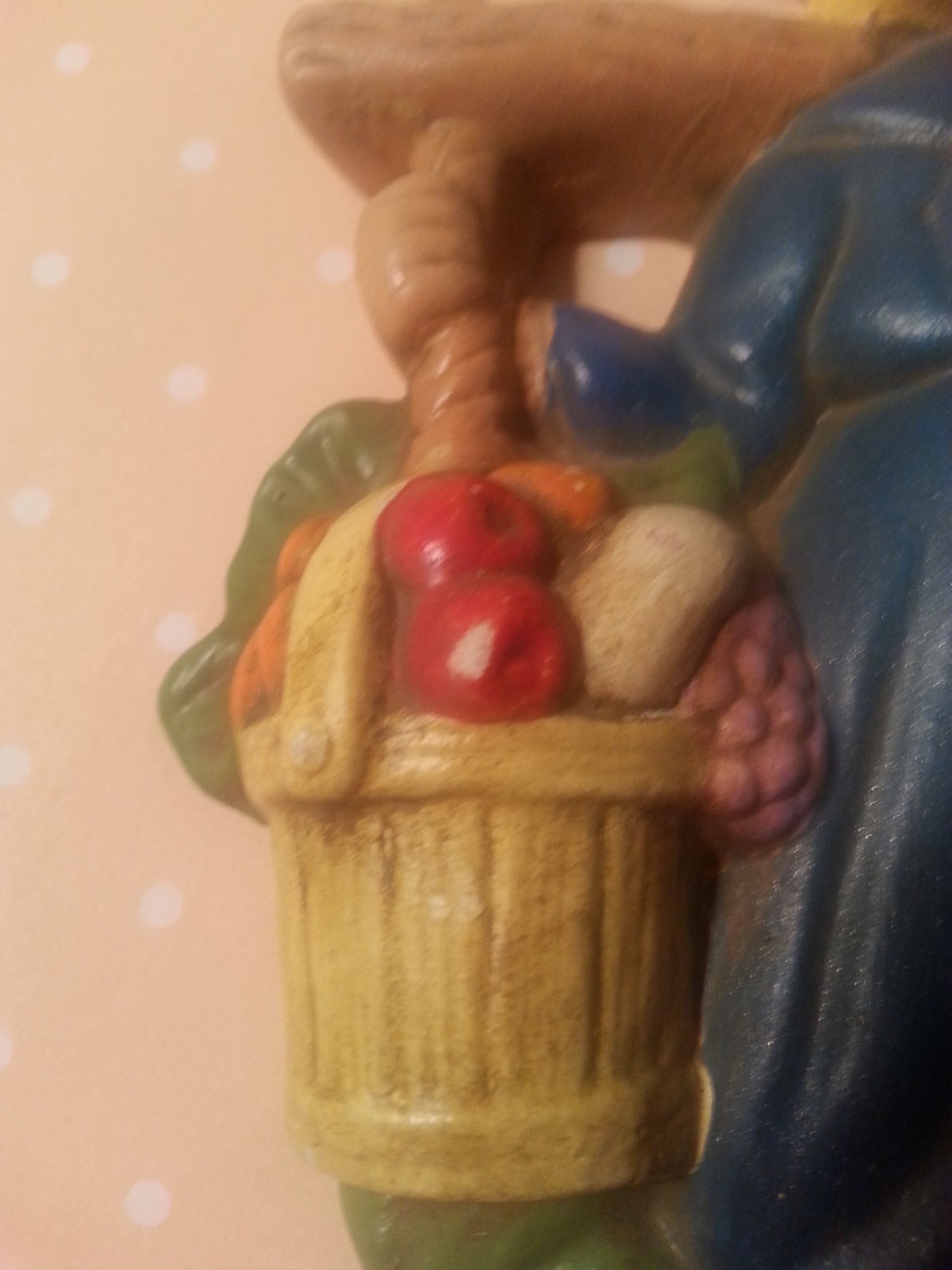 Vintage Chalkware Dutch Boy Plaster Wall Hanging - Nice!