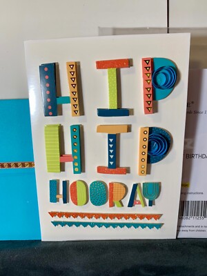 Happy Birthday Card 3D Hip Hop Hooray Designer Card by Burgoyne