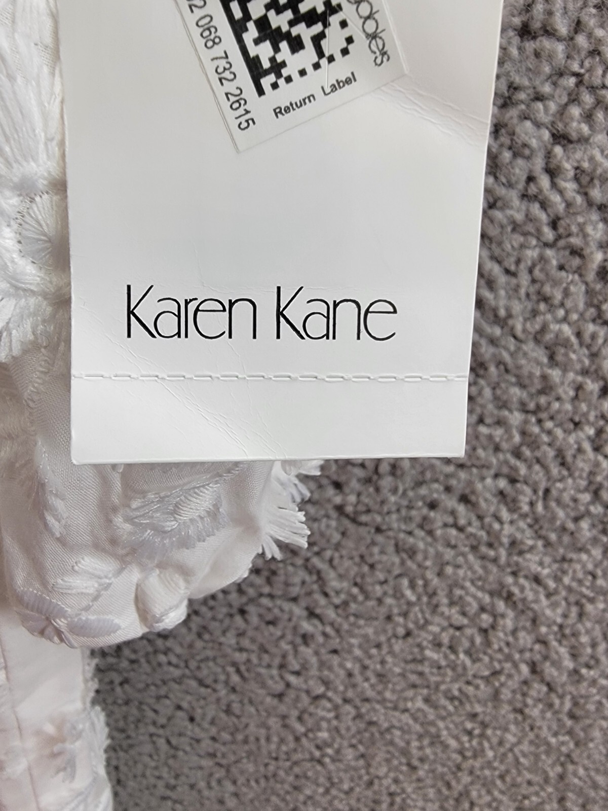 Karen Kane Embroidered Tassel Shift Dress Women's S Off White Pullover Style - Picture 15 of 16