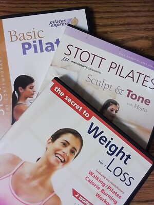 Lot of 3 Stott Pilates DVDs:  Weight Loss Walking, Sculpt & Tone, Basic