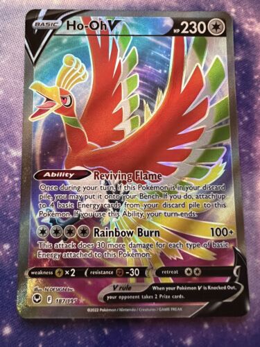Ho-Oh V 187/195 Full Art Ultra Rare Silver Tempest Pokémon Ho-Oh V 187/195 Full Art Ultra Rare Silver Tempest Pokémon